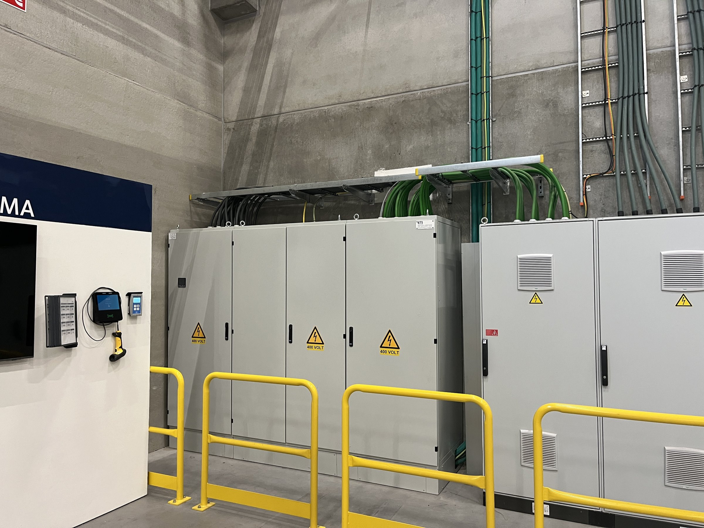 Rij technische borden voor de HVAC-installatie